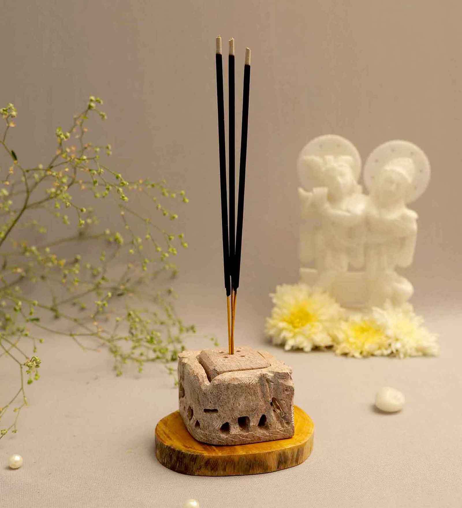 Grey Stone Incense Holder