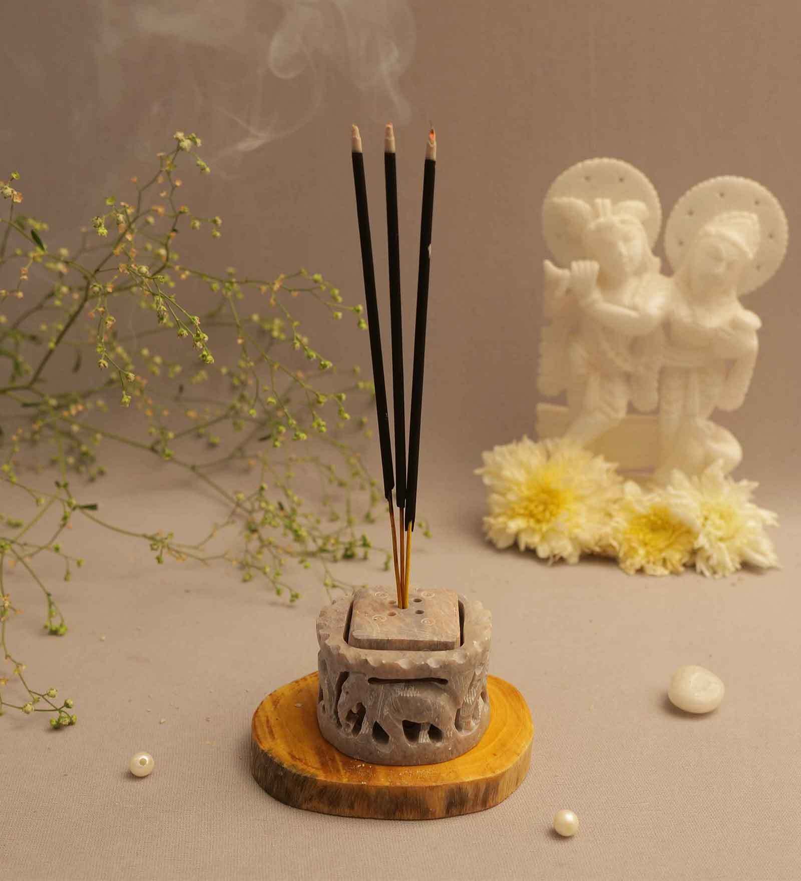 Grey Stone Incense Holder