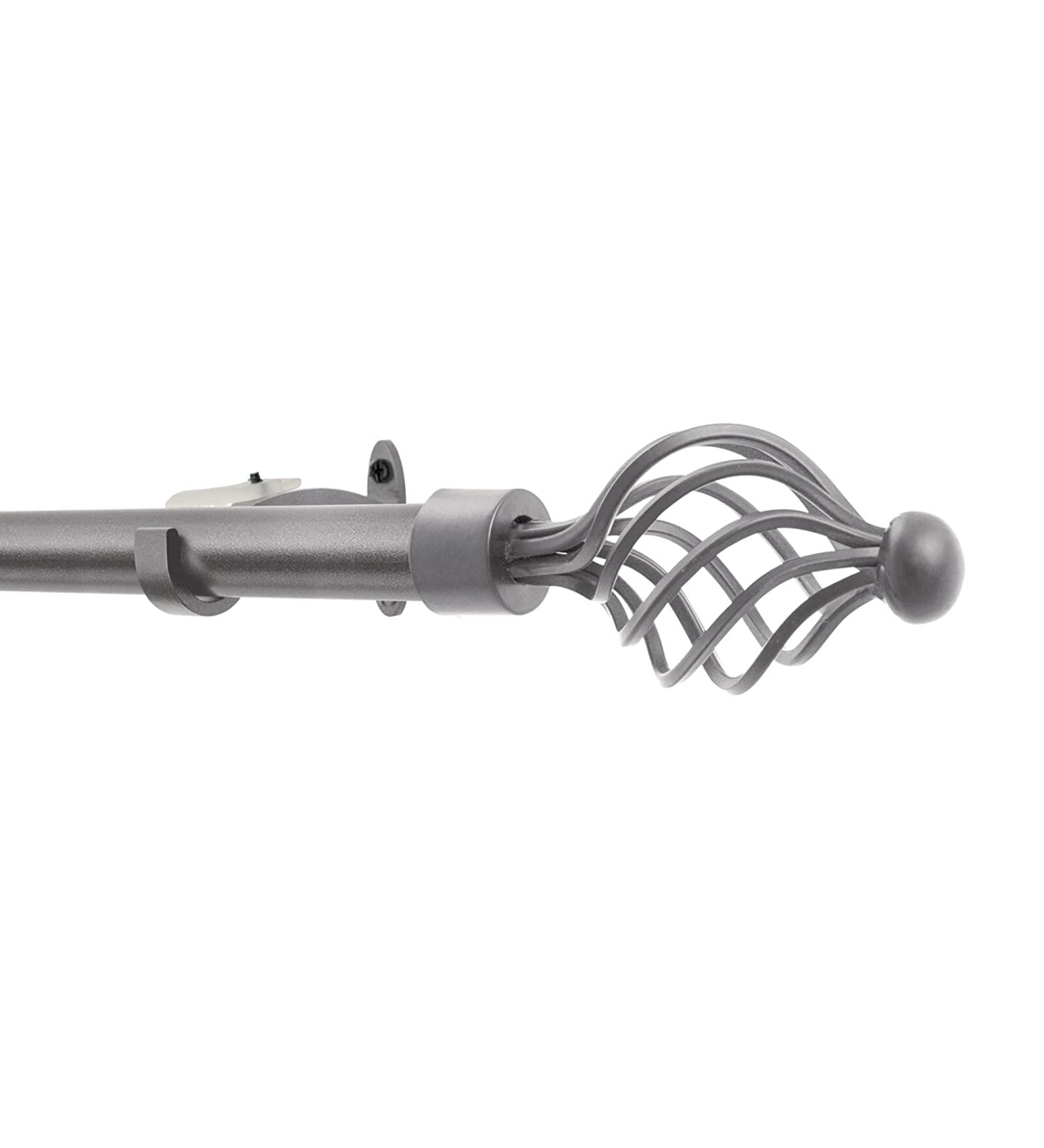 Grey Swirl Iron Expandable 2 Curtain Rod with Accessories ( 36 to 66 Inches)