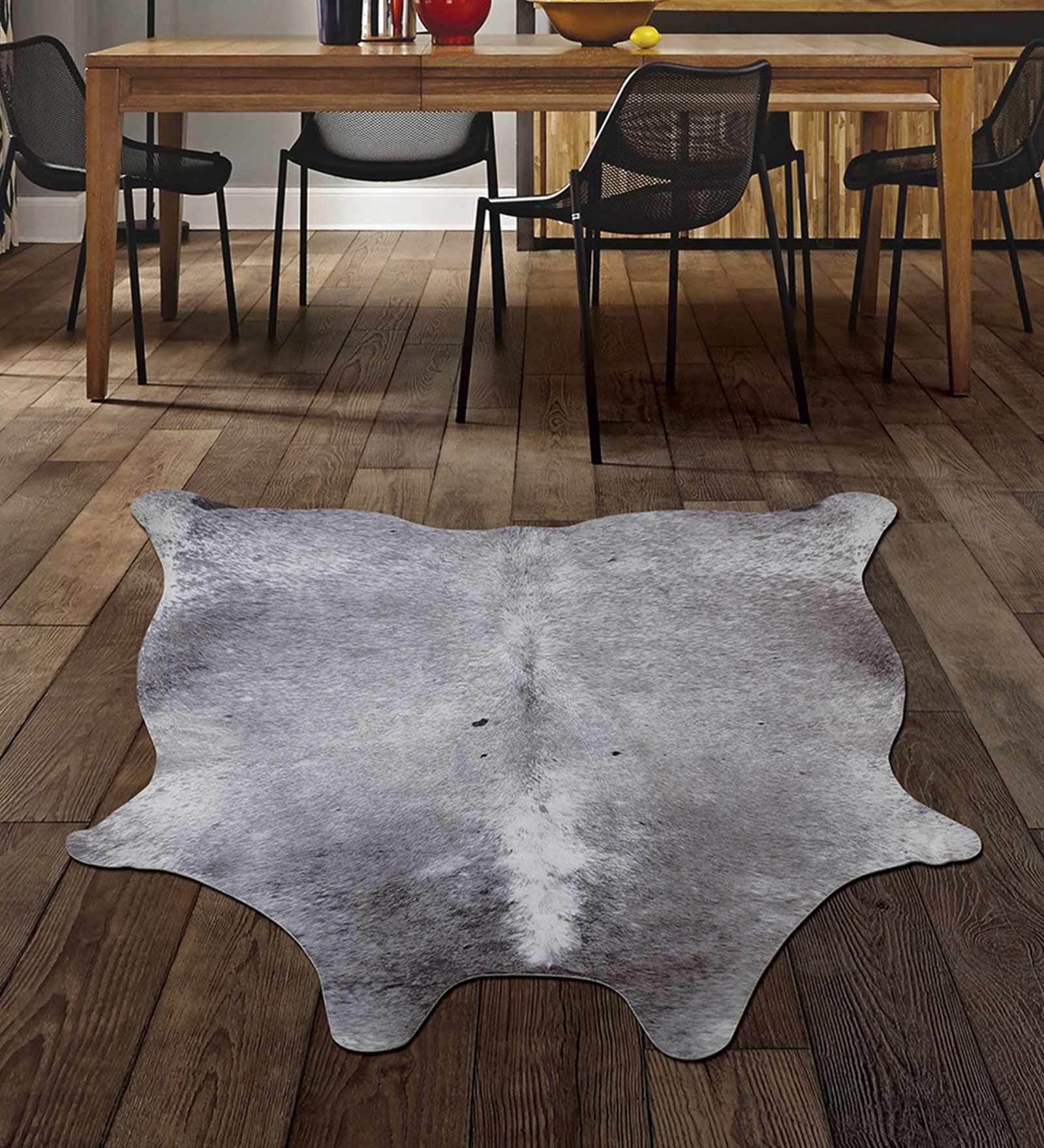 Grey Shaggy Polyester 3 ft x 5 ft Machine Made Carpet