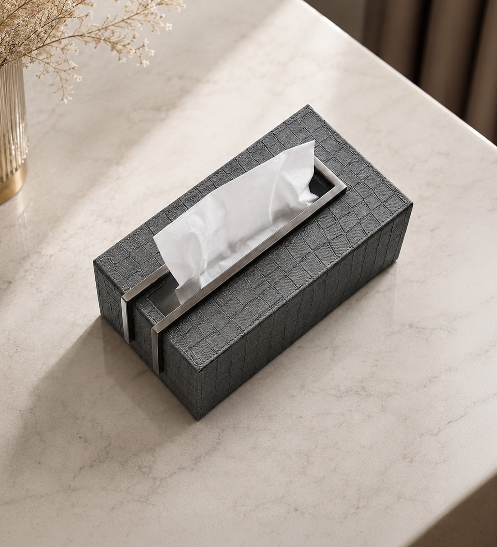 Grey Tissue Box