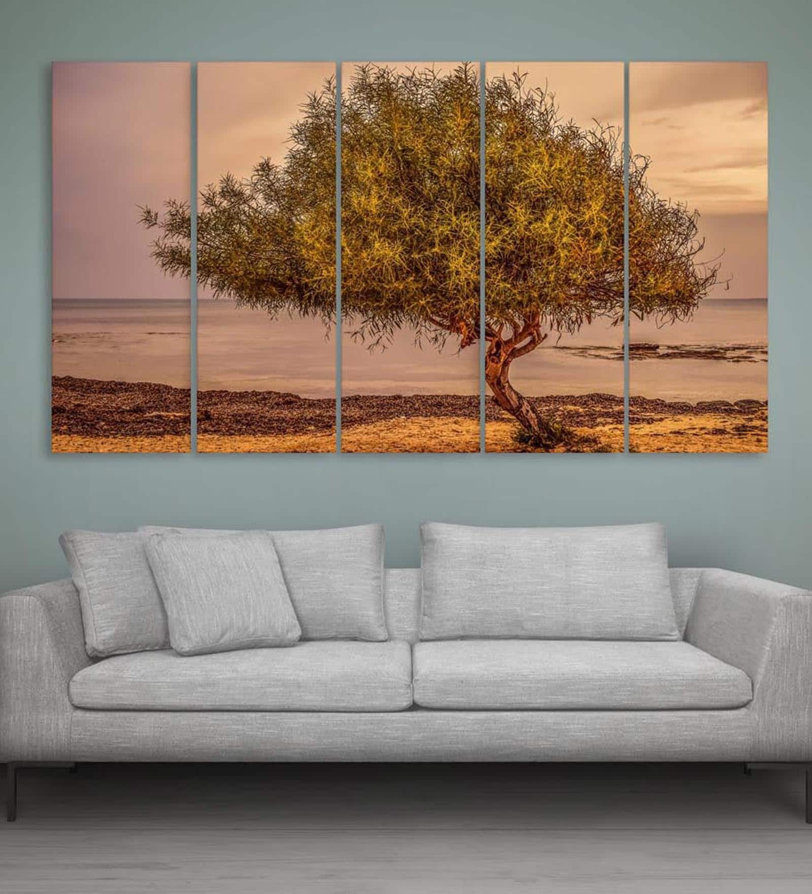 Grey Wood Multiple Frames Beautiful Tree Art Panels