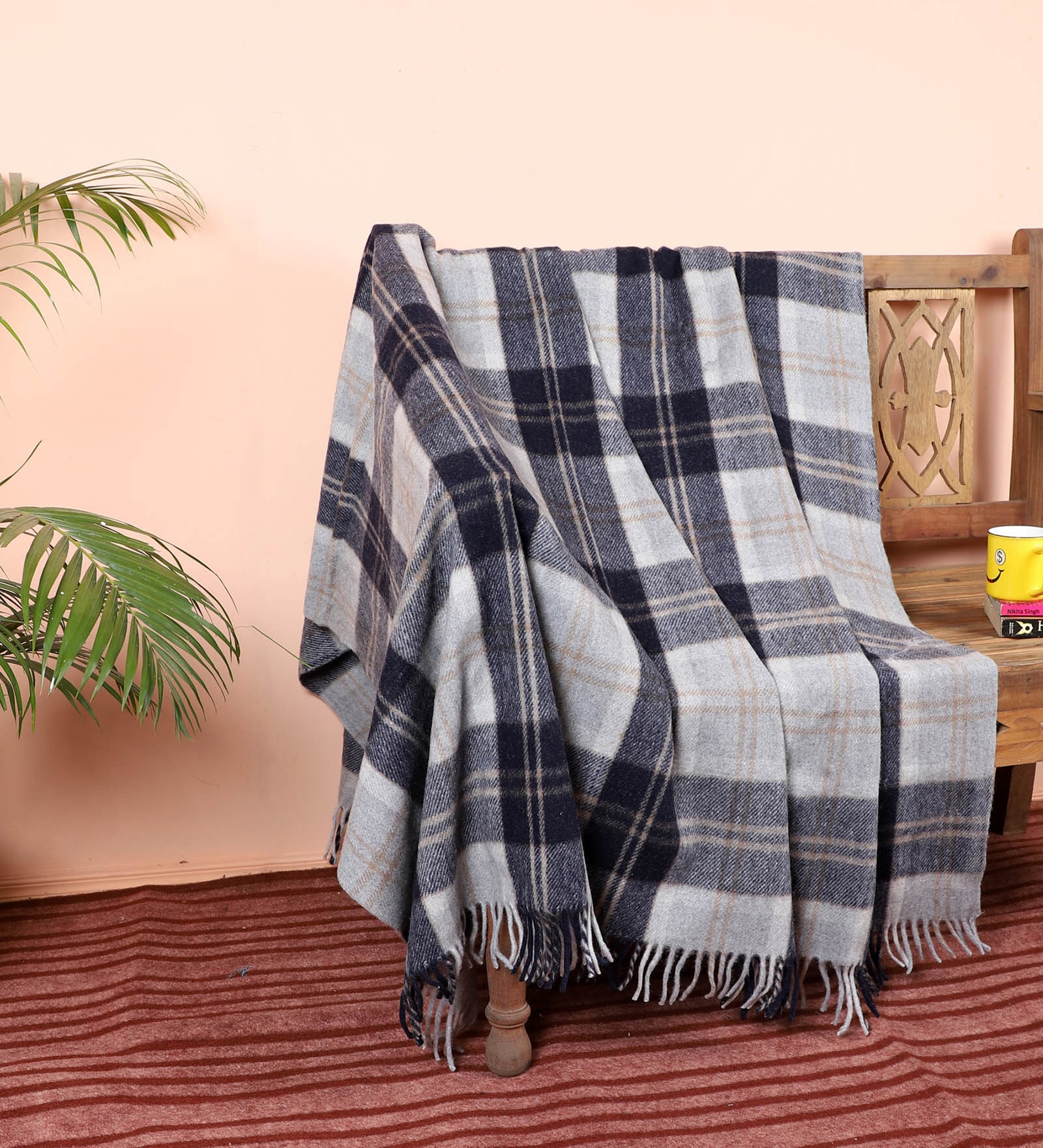 Grey Wool Pattern 56 x 66 Inch Throw