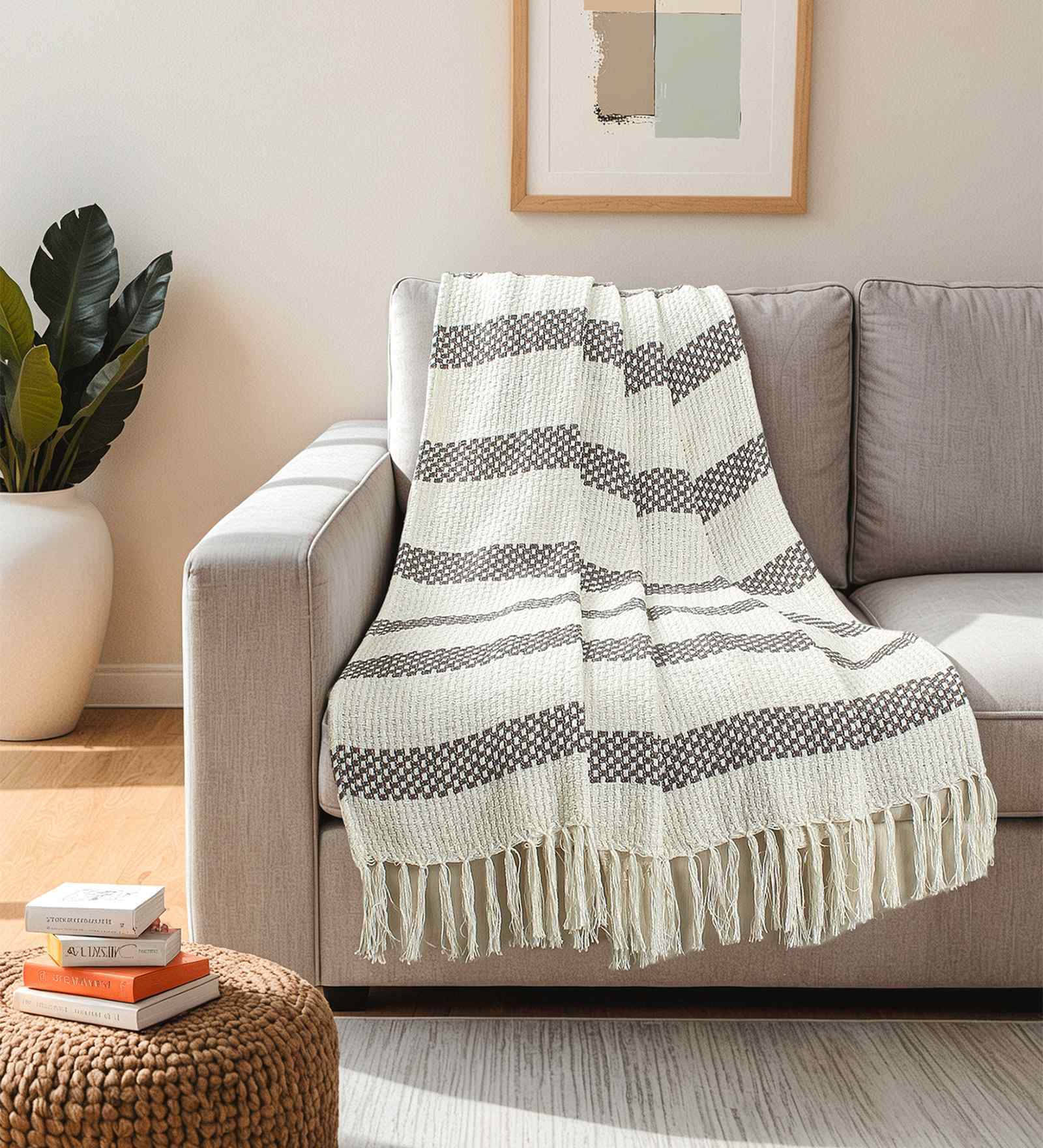 Grey Woven Yarn Dyed Shivalik Throw
