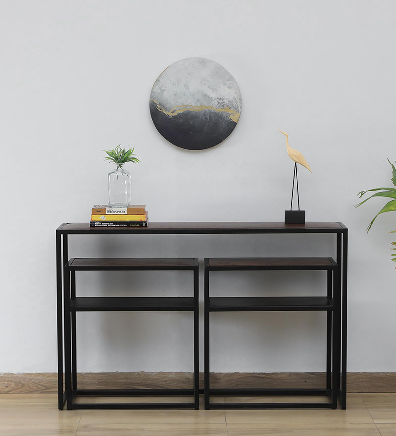Griffin Solid Wood Console Table in Scratch Resistant Black Finish