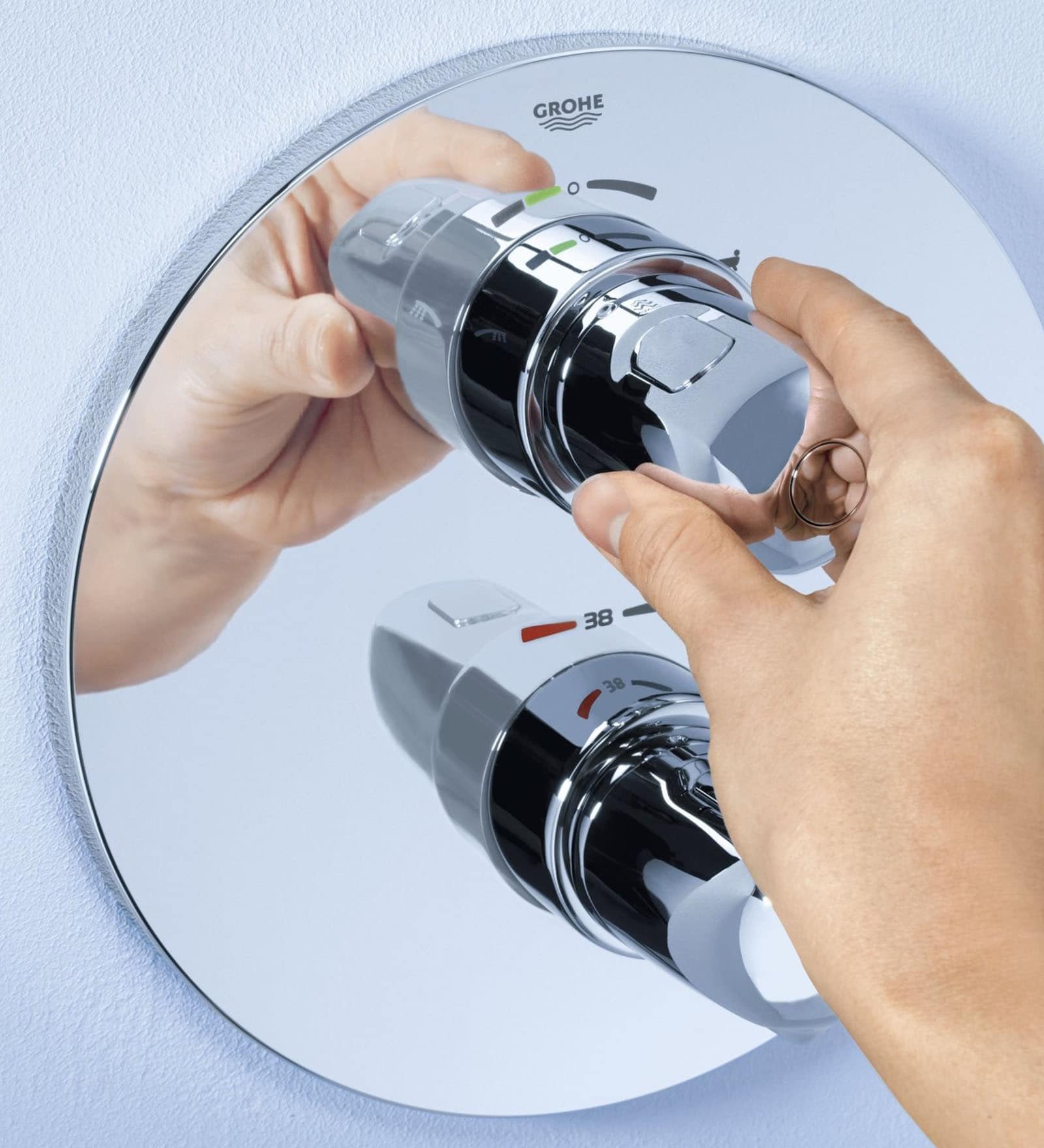 Buy Grohe Grohtherm Chrome Metal Thermostatic Shower Trim with 2-Way ...