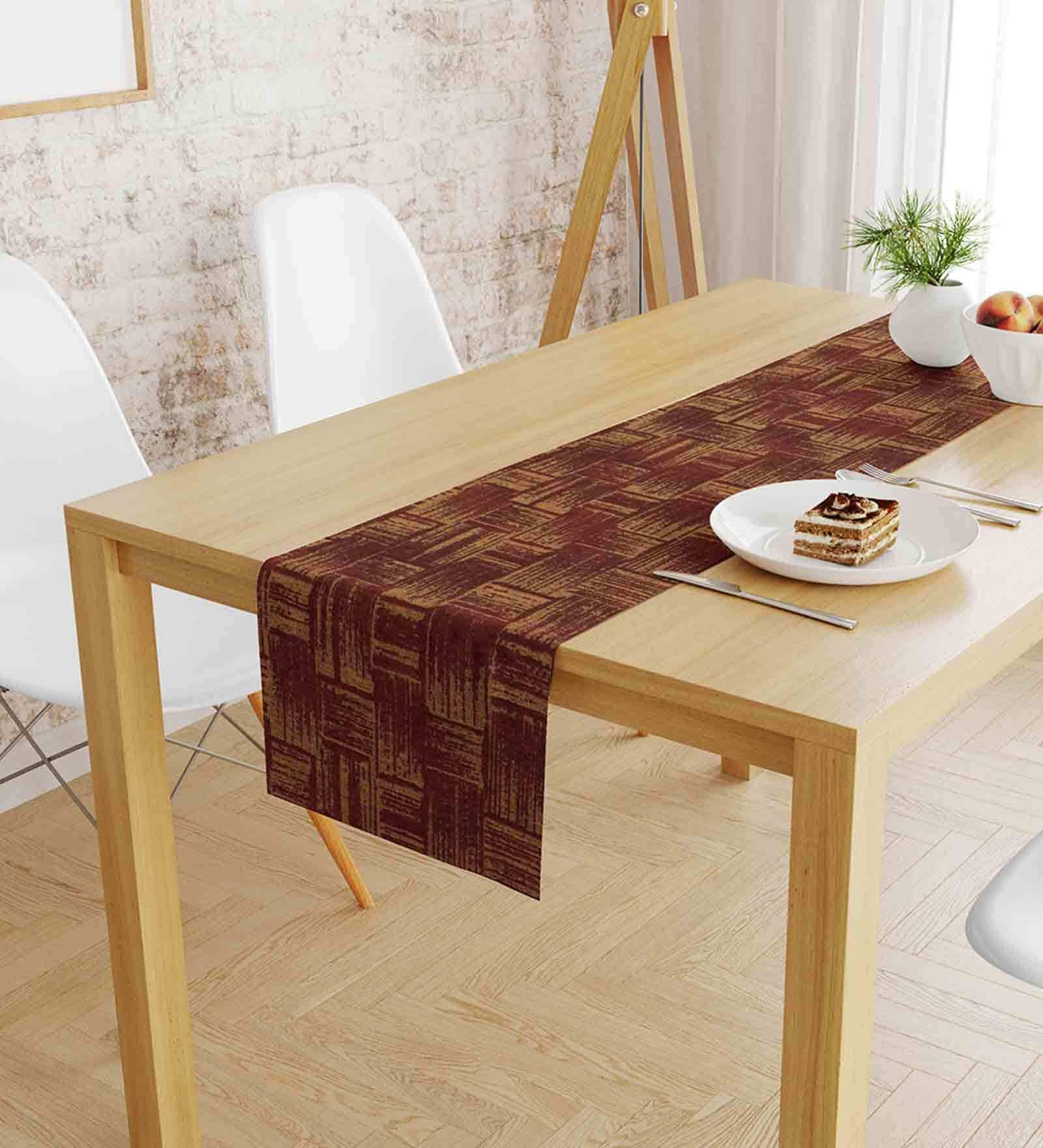 Grunge (72x12) Wine Chenille Jacquard Table Runner