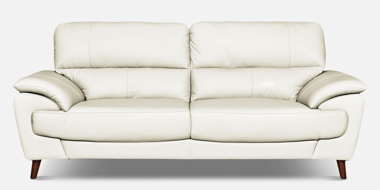 Graceful Leatherette 3 Seater Sofa In Ivory Colour In Colour