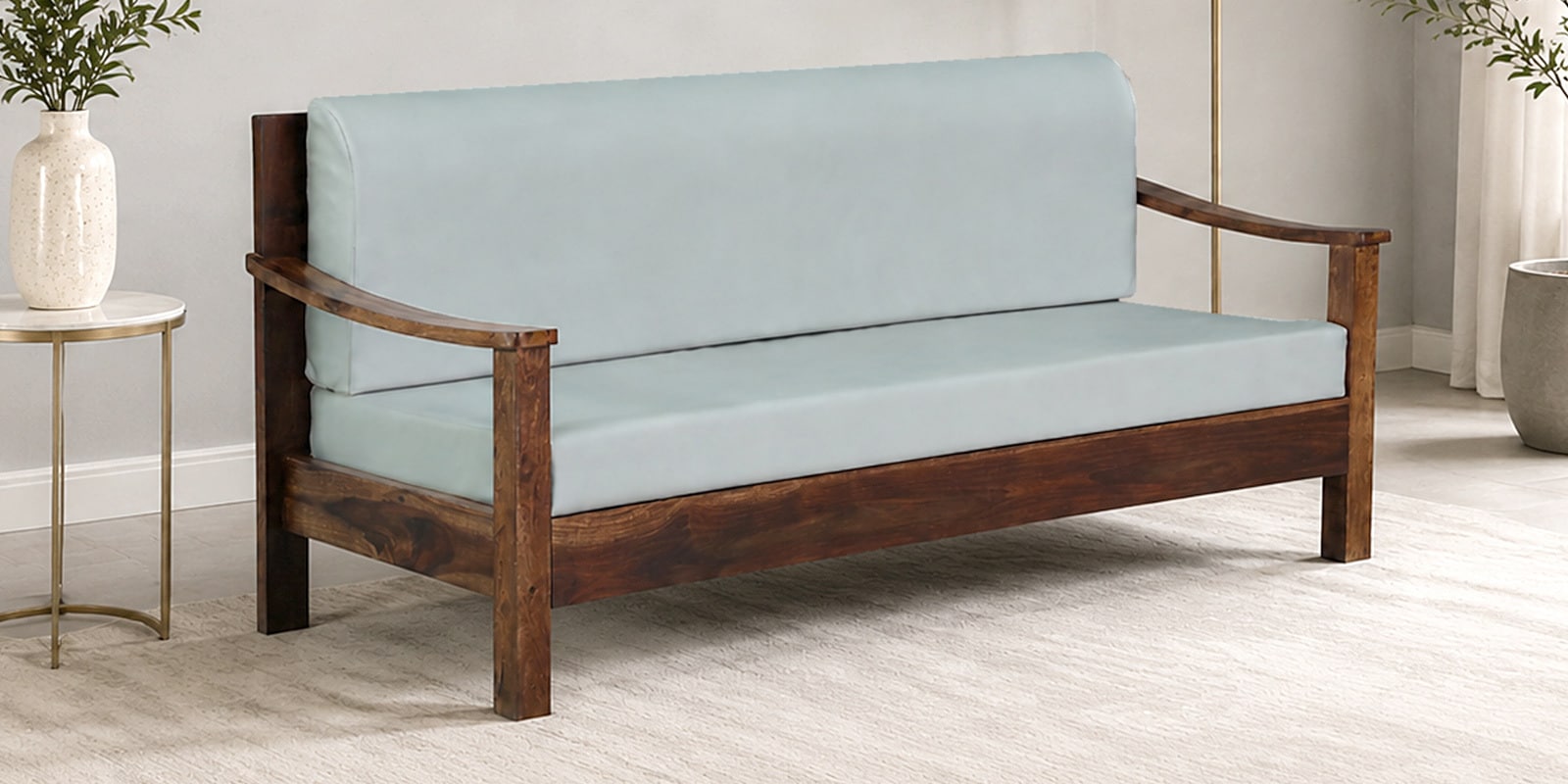 Graz Sheesham Wood 3 seater Sofa in Provincial Teak Finish Graz Sheesham Wood 3 seater Sofa in Provincial Teak Finish