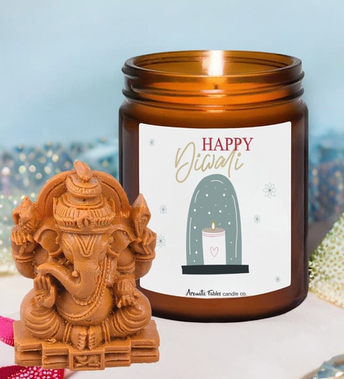 Grape Aroma White Wax Scented Candles With Ganesha
Idol