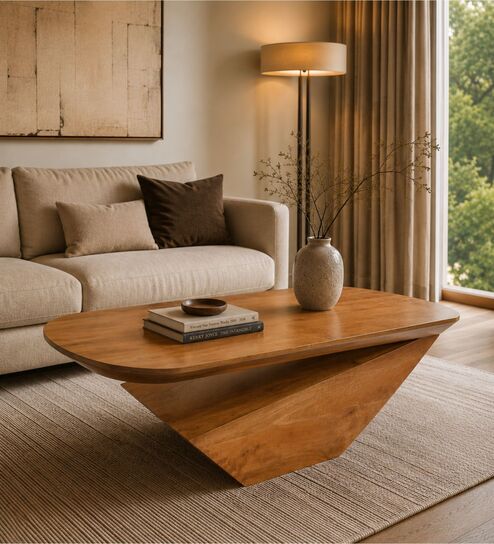 Gravity Centre Table In Honey Gold Finish