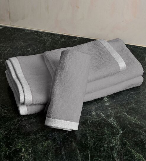 Grey Cotton Solid 500 GSM 4 Pcs Towels