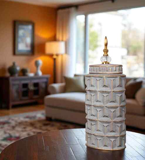 Gray Contemporary Modern Tall Silhouette Ceramic Cylindrical Shaped Vase