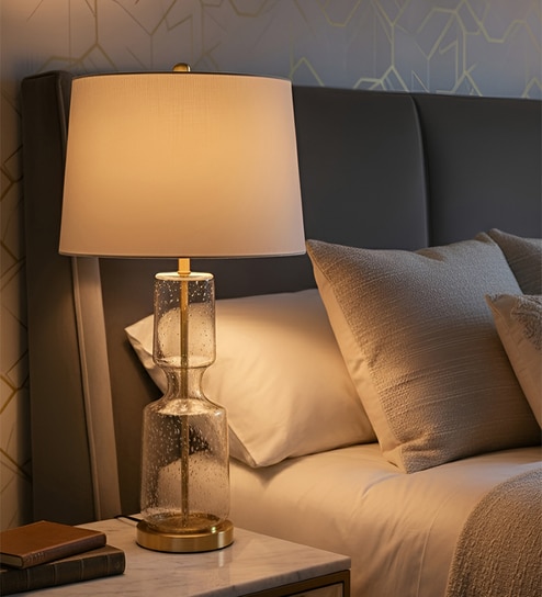 Gray Glass Celeste Luxe Glass Lamp