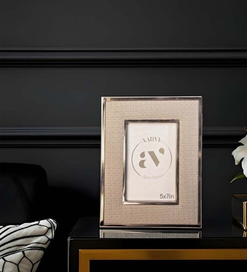 Gray Leather Opulent Aura Wall And Tabletop Photo Frame 5X7Inches