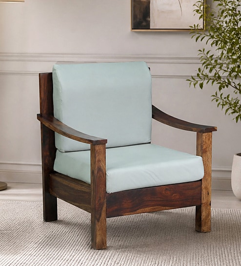 Graz Sheesham Wood 1 seater Sofa in Provincial Teak Finish
