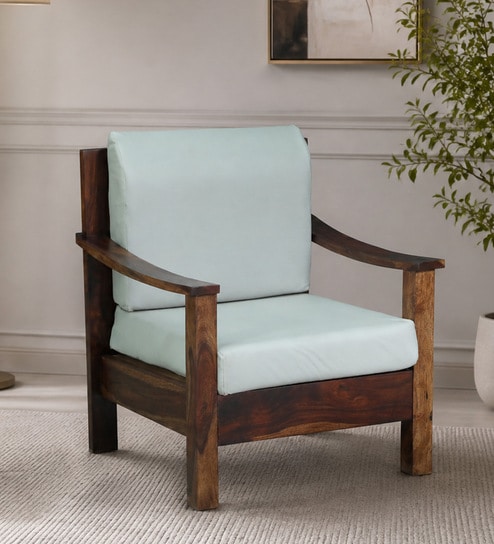 Graz Sheesham Wood 1 seater Sofa in Provincial Teak Finish