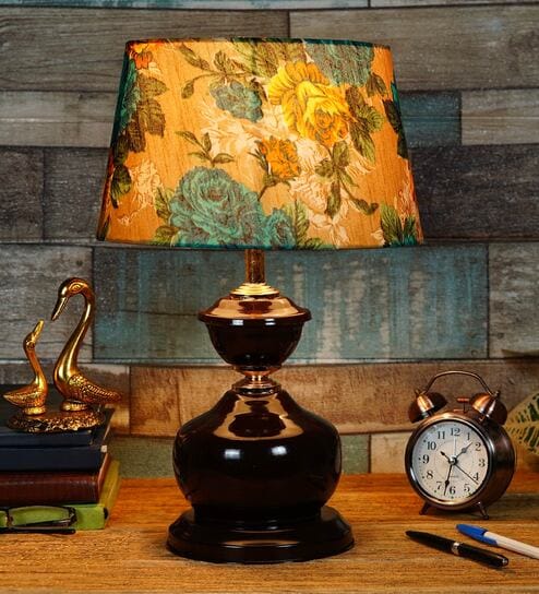 Multicolor Shade Table Lamp With Metal Base By Foziq