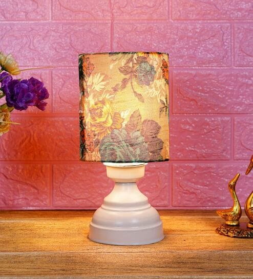 Multicolor Shade Table Lamp With Metal Base By Foziq