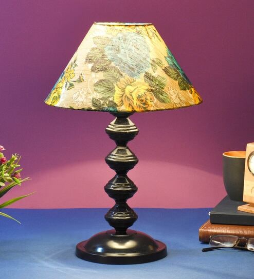 Multicolor Shade Table Lamp With Metal Base By Foziq