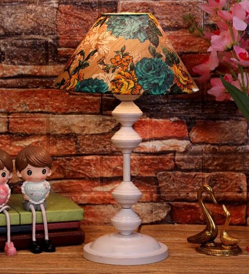 Multicolor Shade Table Lamp With Metal Base By Foziq
