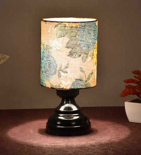 Multicolor Shade Table Lamp With Metal Base By Foziq
