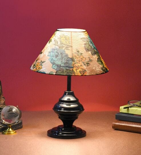 Multicolor Shade Table Lamp With Metal Base By Foziq