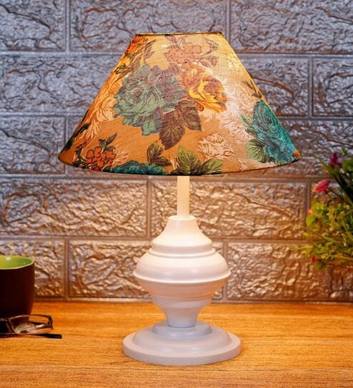Multicolor Shade Table Lamp With Metal Base By Foziq
