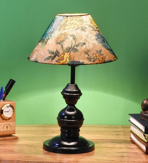 Multicolor Shade Table Lamp With Metal Base By Foziq