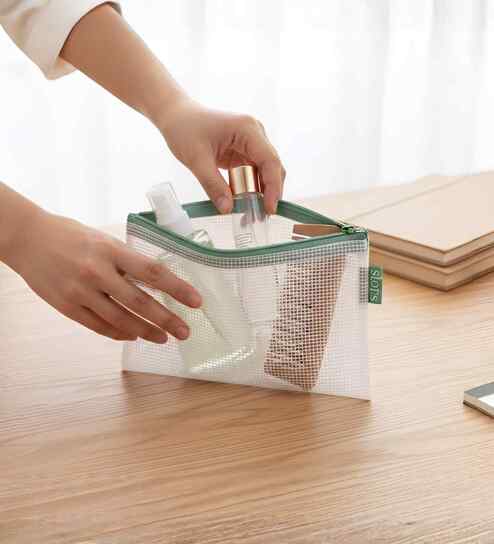 Green Accessory ZiPolypropyleneer Pouch Travel Cosmetic Bag Multipurpose Organizer