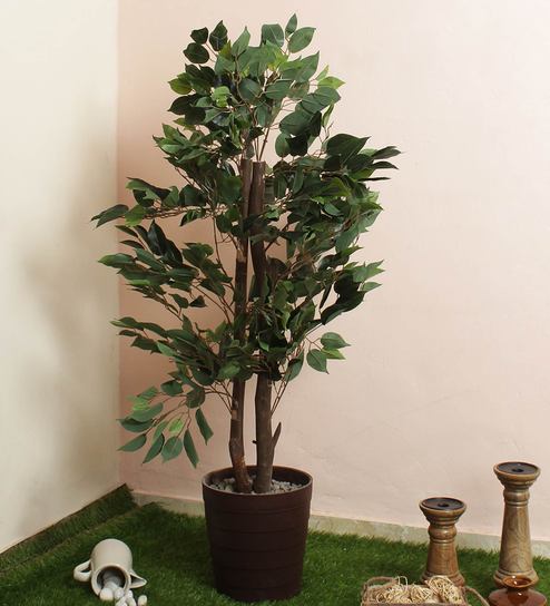 Plastic Green Areca Floor Without Pot Artificial Plants