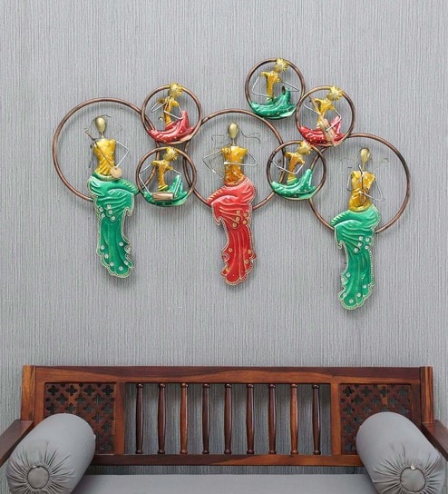 Buy Green Wrought Iron Decorative Wall Art By Sugandha Online