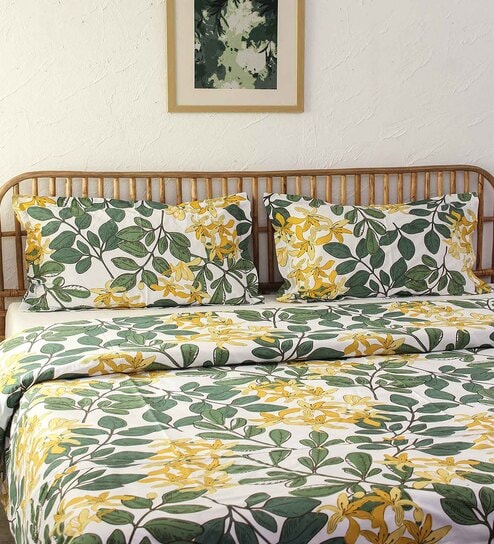 Green Cotton Floral 180 GSM Single Bed Dohar