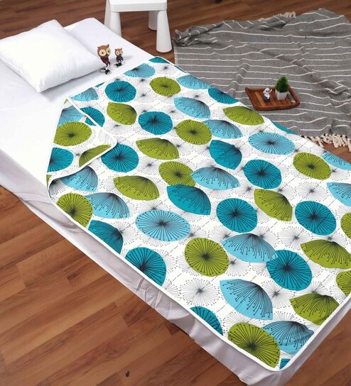 Blue Cotton Floral 120 GSM Single Kids Dohar