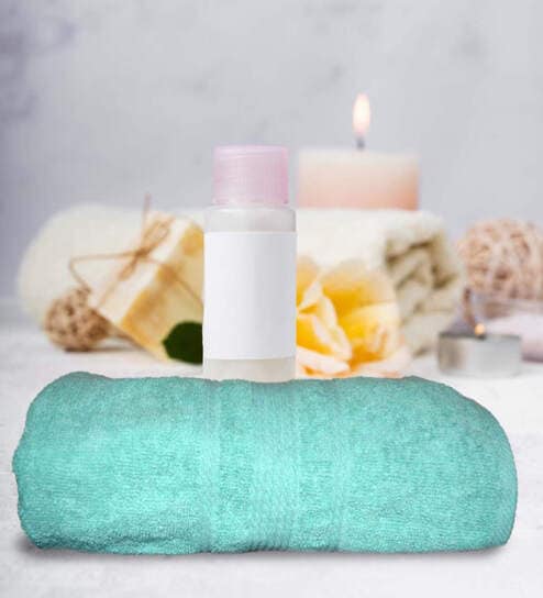 Sea Green Cotton Solid 500 GSM Bath Towels (1pc)
