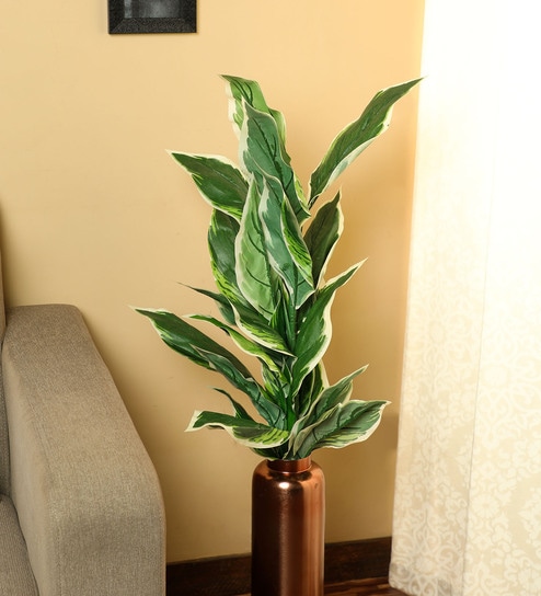 Green Fabric Hosta Artificial Plant without Pot