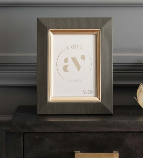 Green Faux Leather Wall And Tabletop Photo Frame 5X7 Inches