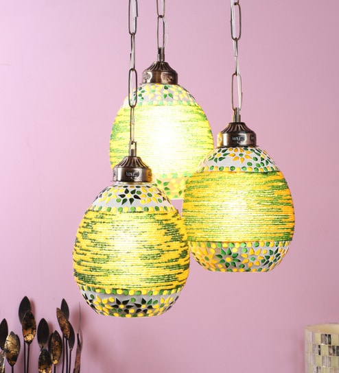 Blaise Green Glass Cluster Hanging Light by Foziq