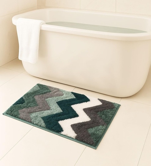 Green Microfiber 16x24 Inches Super Soft Bath Mat