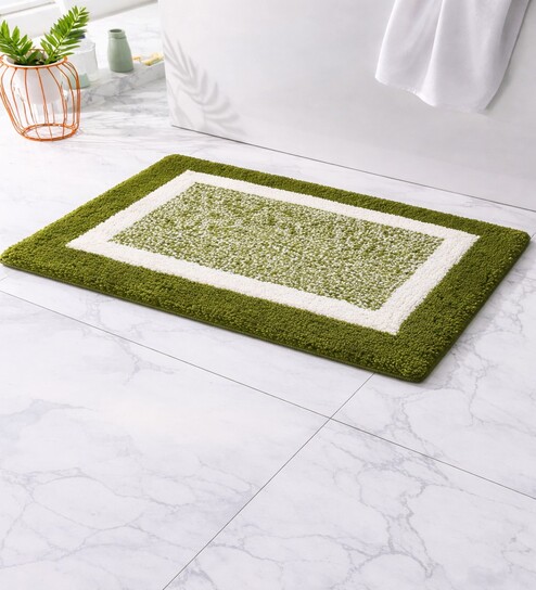 Green Microfiber 24x16 Inches Anti-Skid Door Mat