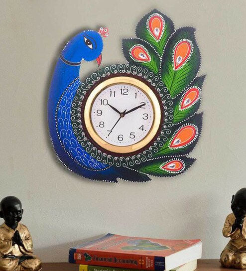 Buy Green Paper Mache Analog Wall Clock By Ecraftindia Online