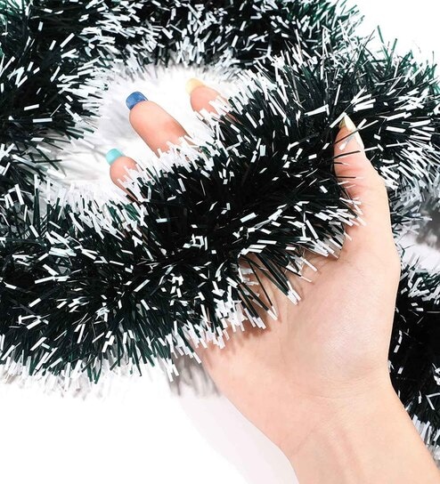 Green Plastic Snow Christmas Garland