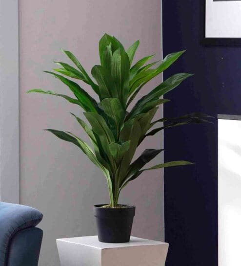 Polyester Green Dracaena Dragon With Pot Artificial Plants