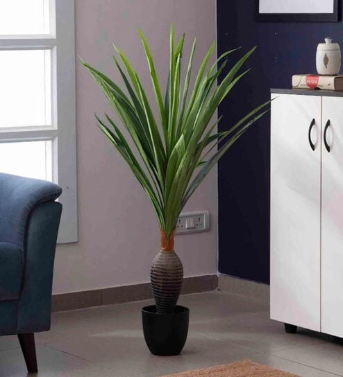 Polyester Janet Green Dracaena With Pot Artificial Plant