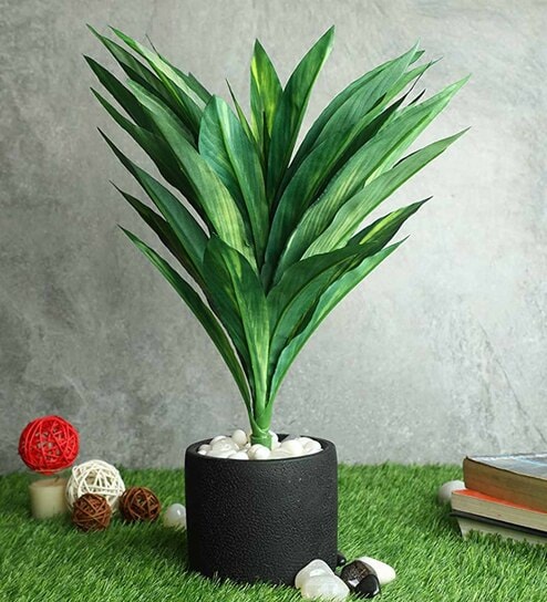 Green Polyester Artificial Dracaena Plant Without Pot