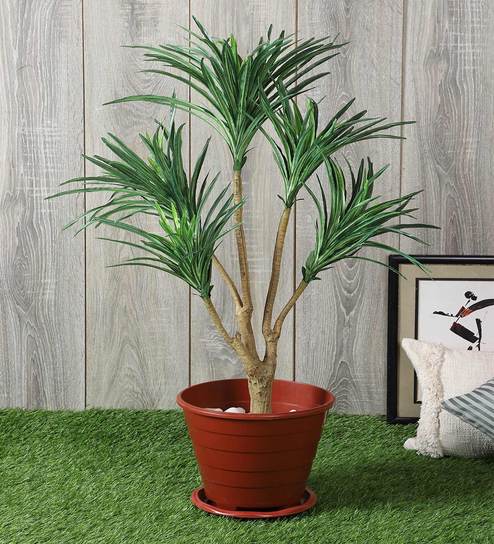Green Polyester Artificial Yucca Plant Without Pot