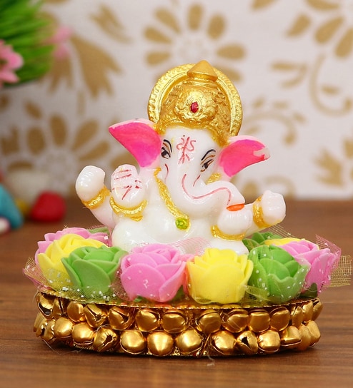 Lord Ganesha Multicolour Polyresin Idol