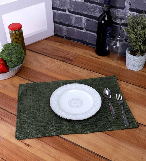 Premium (12x18) Green Jute (Set of 6) Placemat