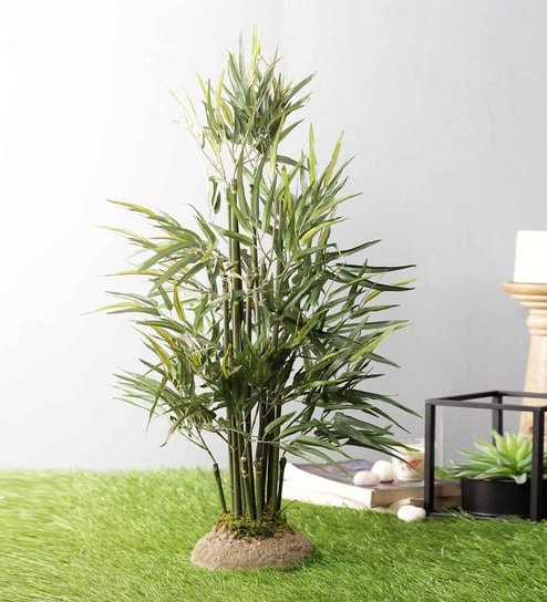 Green Pvc Premium Artificial Bamboo Plant Without Pot