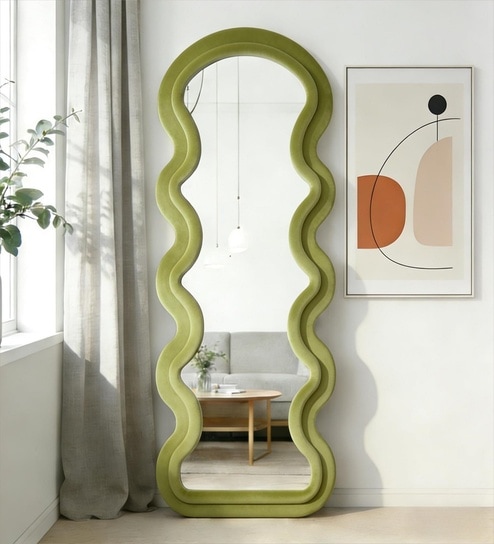 Green Ripple Edge Floor Mirror (170 x 70) CM
